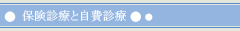 保険診療と自費診療
